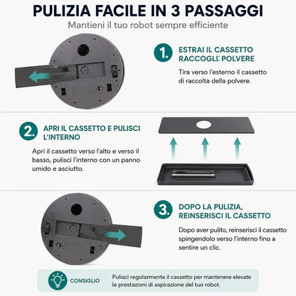 Robot Aspirapolvere Automatico Smart per pulizia pavimenti