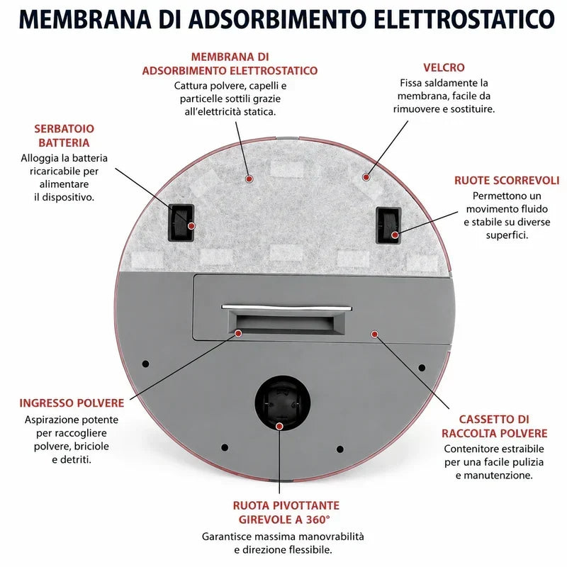 Robot Aspirapolvere Automatico Smart per pulizia pavimenti